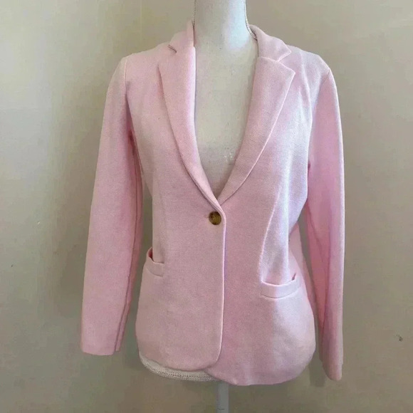 J. Crew Schoolboy Soft Pink Sweater Blazer Size Petite Small - Picture 3 of 10